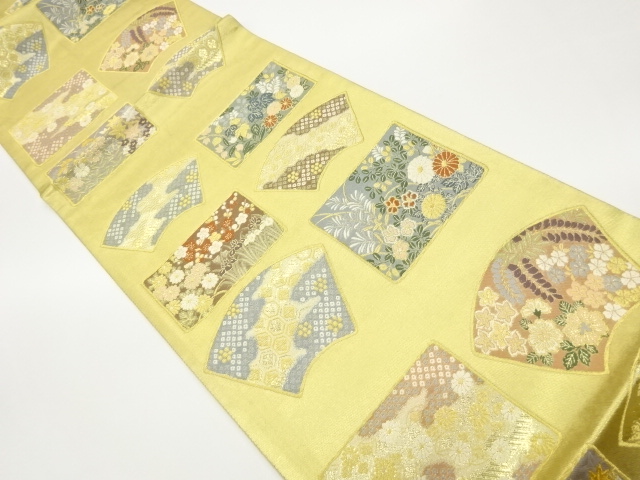 JAPANESE FUKURO OBI / GOLD FOIL / WOVEN CLASSICAL PATTERN
